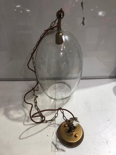 NKUKU OTORO GLASS PENDANT CLEAR GLASS OVAL LARGE 48 X 31CM OP1402 RRP £250