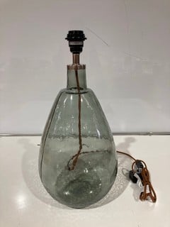 NKUKU BABA GLASS LAMP EU GREEN SMOKE LARGE TALL 50 X 26 CM RRP £160