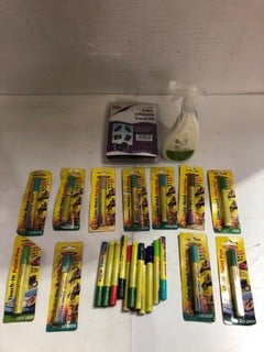 BOX OF ASSORTED ITEMS TO INCLUDE 100 SERIES CAR FIRST AID KIT & TETROSYL COLOUR MATCH PAINT PENS