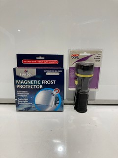 QTY OF ASSORTED ITEMS TO INCLUDE BLUECOL MAGNETIC FROST PROTECTOR & KAMASA MINI TORCH