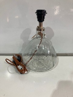 NKUKU BABA GLASS LAMP EU CLEAR GLASS SMALL WIDE 31X20CM BL5601 RRP £110