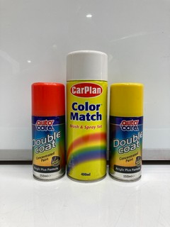 QTY OF CARPLAN & AUTOCARE CAR PAINT SPRAY CANS WITH BRUSH