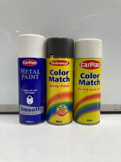 QTY OF TETROSYL, CARPLAN & AUTOCARE CAR SPRAY PAINT