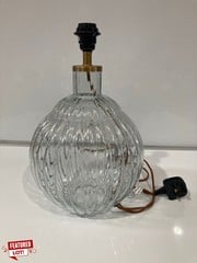 NKUKU VARANISI WIDE GLASS LAMP CLEAR ONE SIZE 43 X 28CM (DIA) 1PC VL0101 RRP £175