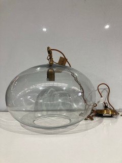 NKUKU OTORO GLASS PENDANT CLEAR GLASS ROUND SMALL 27 X 37CM (DIA) OP1502 RRP £150