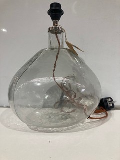 NKUKU BABA GLASS LAMP EU CLEAR GLASS LARGE WIDE 42 X 31CM (DIA) BL5401 RRP £160