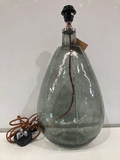 NKUKU BABA GLASS LAMP EU GREEN SMOKE LARGE TALL 50 X 26CM (DIA) BL6001 RRP £160