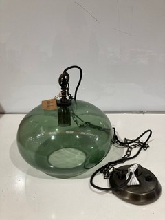 NKUKU OTORO GLASS PENDANT GREEN SMOKE SMALL ROUND 42 X 41 X 44CM (DIA) SKU: OP2501 RRP £150