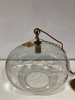 NKUKU OTORO GLASS PENDANT CLEAR GLASS ROUND LARGE 32 X 45CM (DIA) OP1502 RRP £150