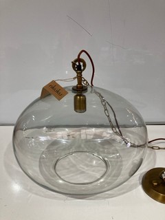 NKUKU OTORO GLASS PENDANT CLEAR GLASS ROUND LARGE 32 X 45CM (DIA) OP1502 RRP £150