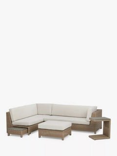 A JOHN LEWIS PLATFORM RATTAN MODULAR SOFA SET (003331369) RRP £1199