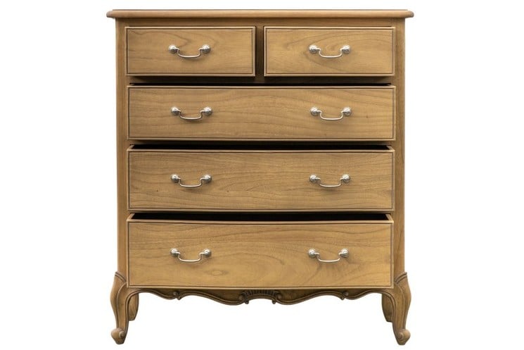 CHIC 5 DRAWER CHEST IN WEATHERED OAK - RRP £1499