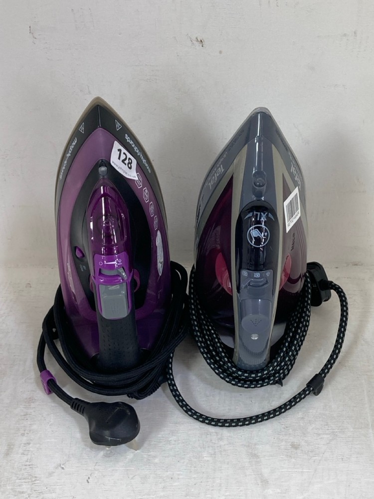 MORPHY RICHARDS TURBOSTEAM IRON IN BLACK / PURPLE TO INCLUDE TEFAL ULTRAGLIDE ANTI-CALC PLUS IRON