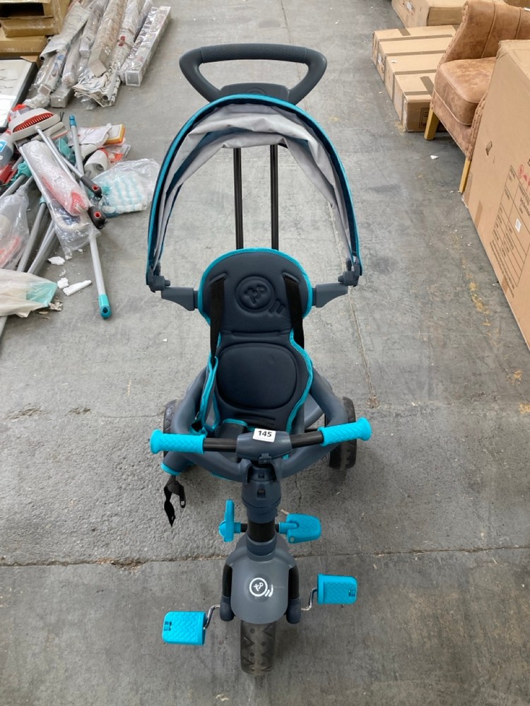 TP KIDS TRRICYCLE WITH SUN CANOPY IN BLUE