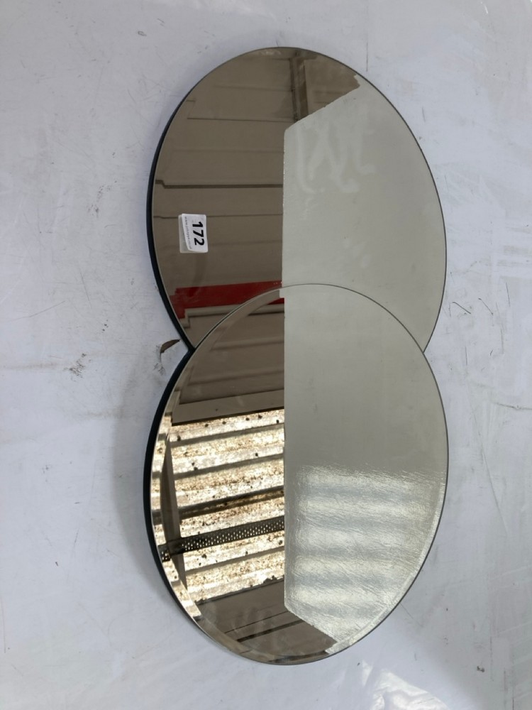 APPROX 65 X 40CM WALL HUNG FRAMELESS MIRROR