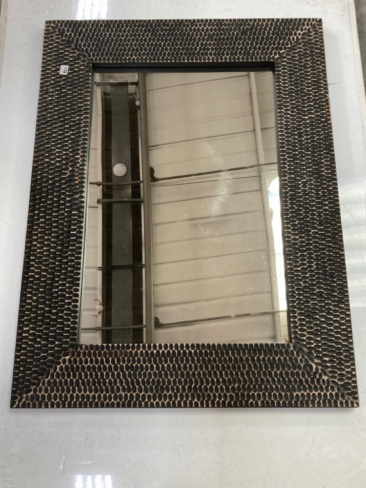 APPROX 122 X 90CM FRAMED WALL MIRROR IN BLACK