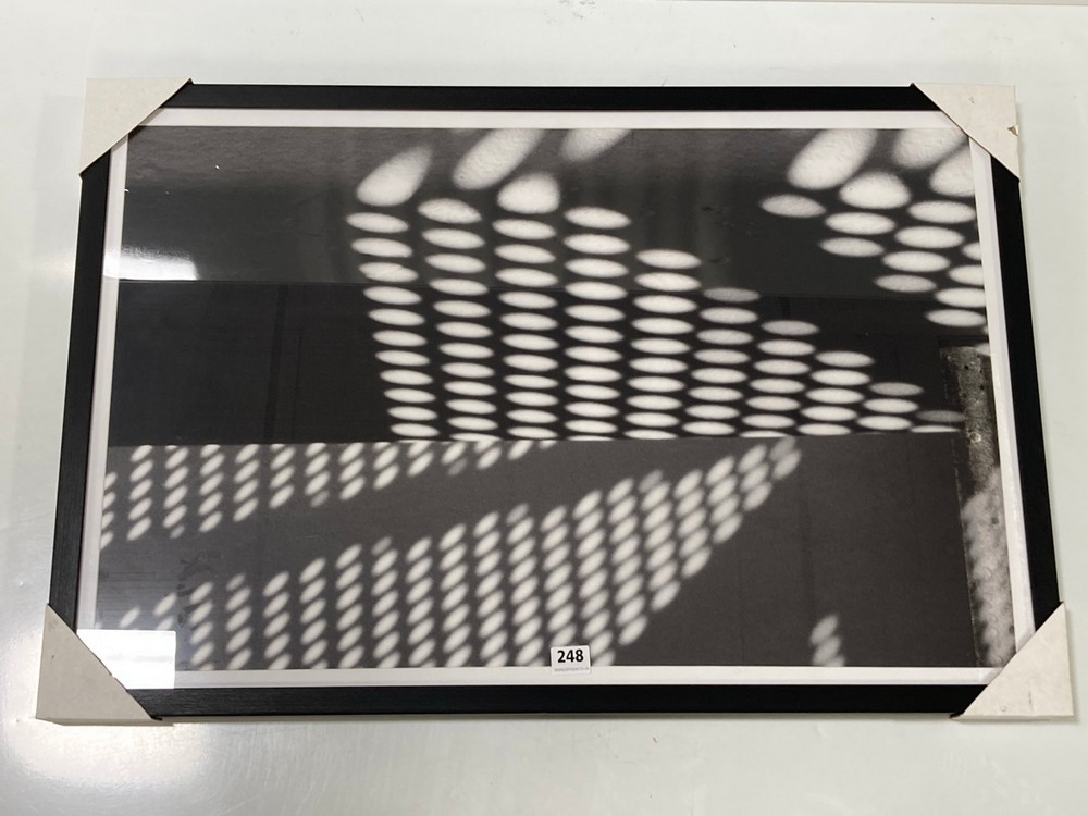 PERFORATED STUDY FRAMED PRINT IN BLACK / WHITE