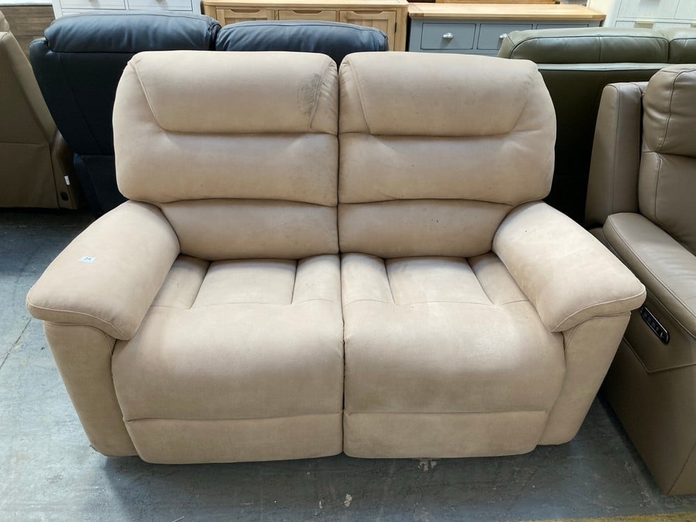 2 SEATER RECLINER SOFA IN CREAM FABRIC