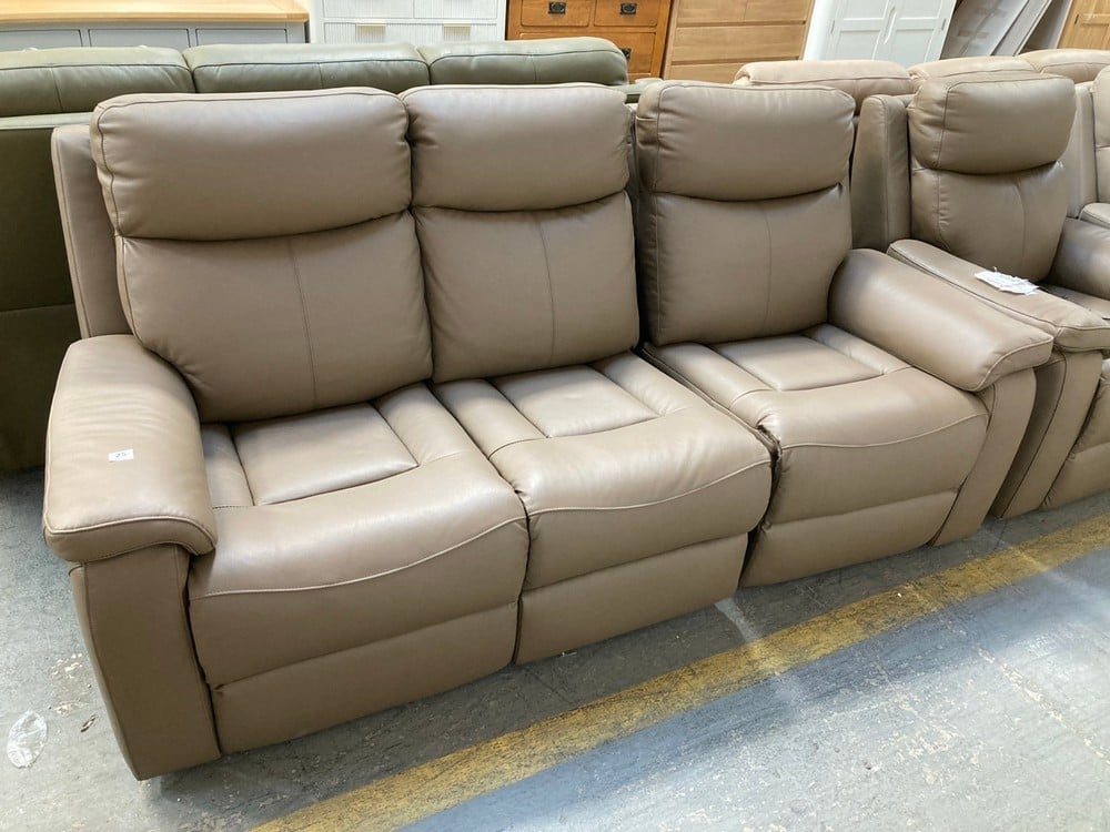 LA-Z-BOY DAYTONA 3 SEATER POWER RECLINER LEATHER SOFA IN BROWN - RRP £2239