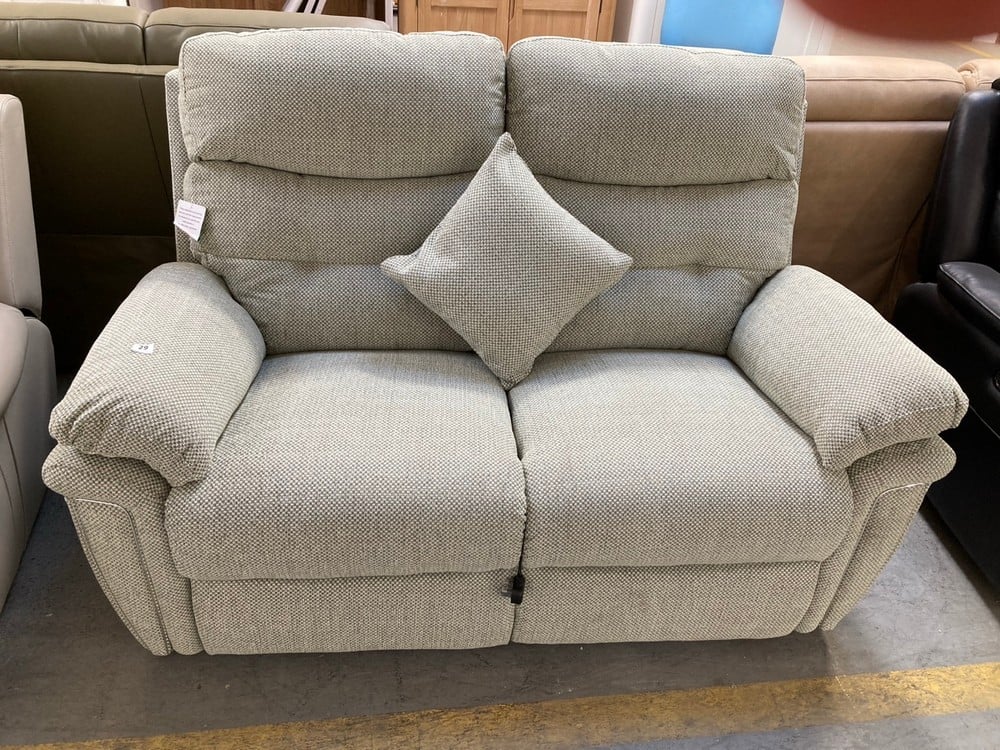 LA-Z-BOY 2 SEATER POWER RECLINER IN ALEXANDRA PARK PLAIN PISTACHIO - RRP £1399