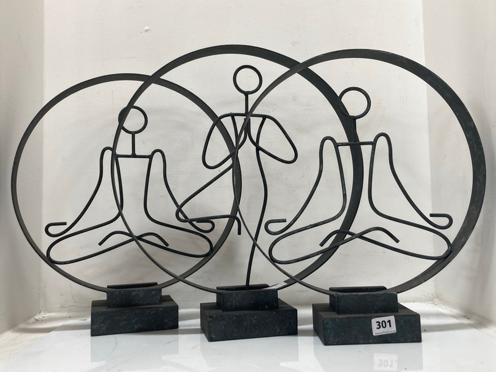 3 X TREE POSE SCULPTURE IN GREY (COLLECTION ONLY)