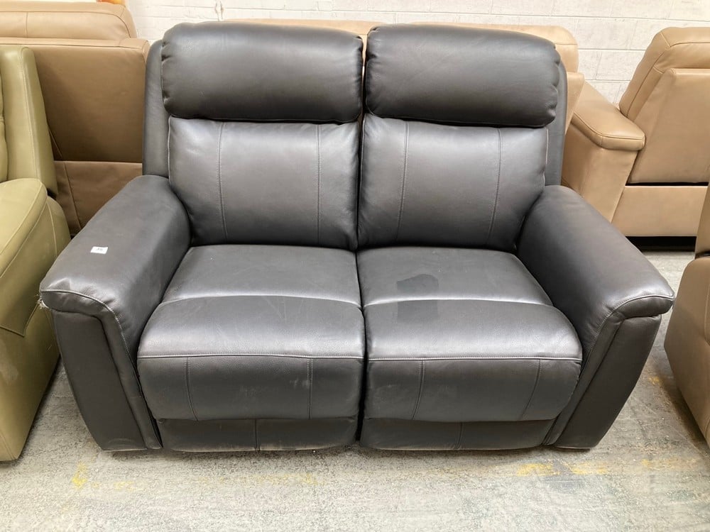 LA-Z-BOY 2 SEATER PARIS POWER RECLINER SOFA IN BLACK LEATHER