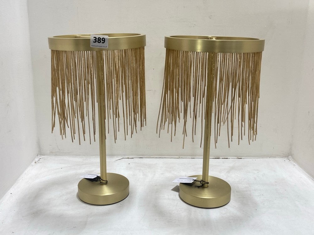 2 X ZELMA TABLE LAMP IN SATIN BRASS - TOTAL LOT RRP £140