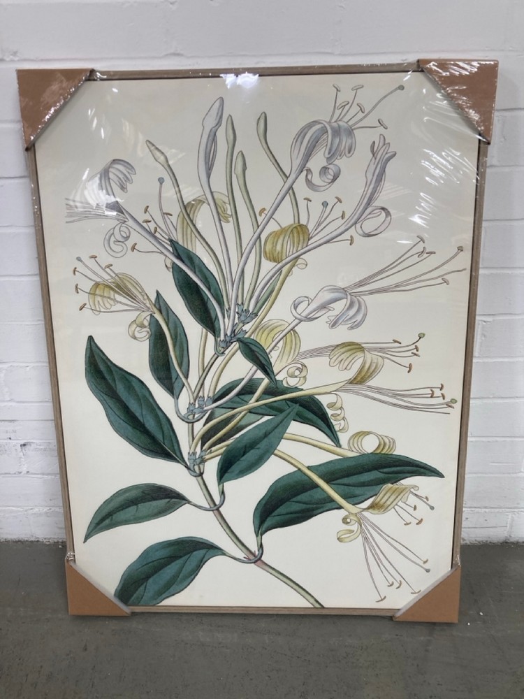 FOLIAGE AND BLOOMS FRAMED CANVAS SIZE 62 X 82CM