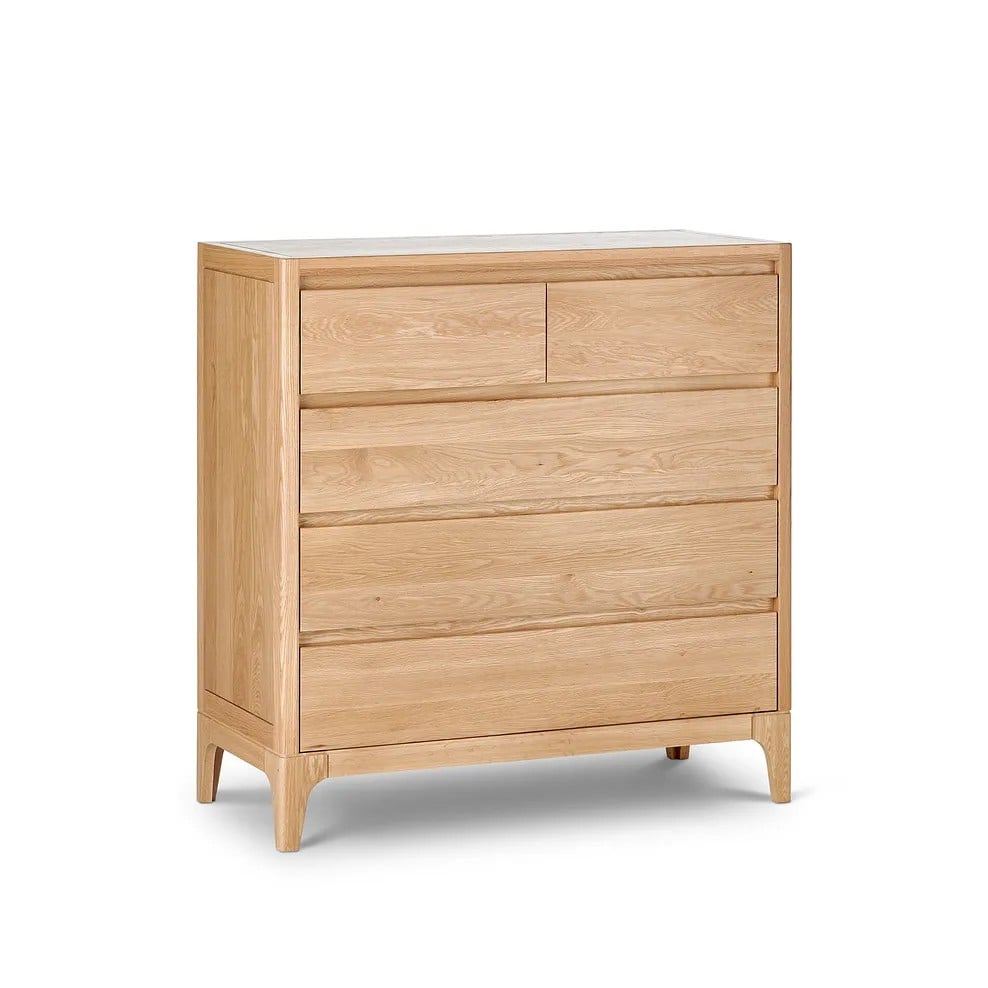 DURHAM NATURAL OAK 5 DRAWER CHEST - MODEL NO. DRM103 - RRP £649.99