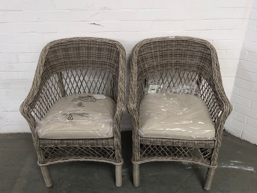 MENTON RATTAN DINING CHAIR IN GREY - SET OF 2