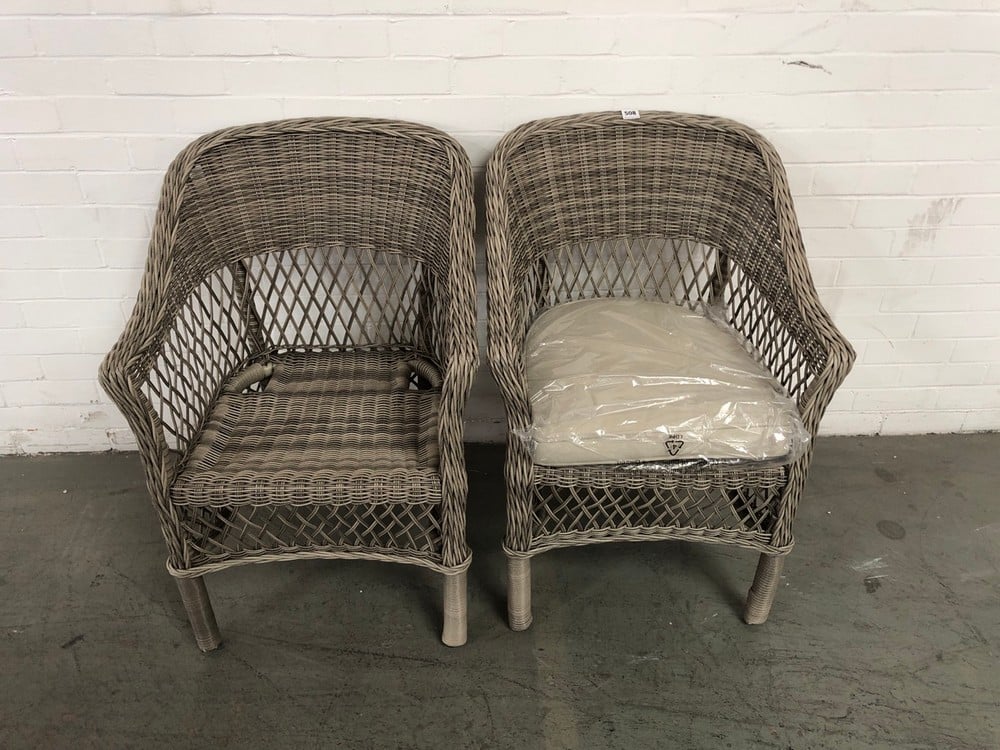 MENTON RATTAN DINING CHAIR IN GREY - SET OF 2