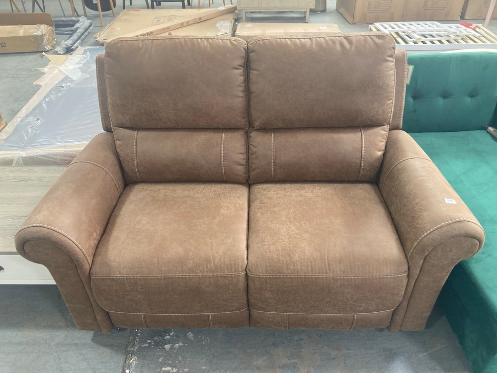 2 SEATER SOFA IN BROWN LEATHER