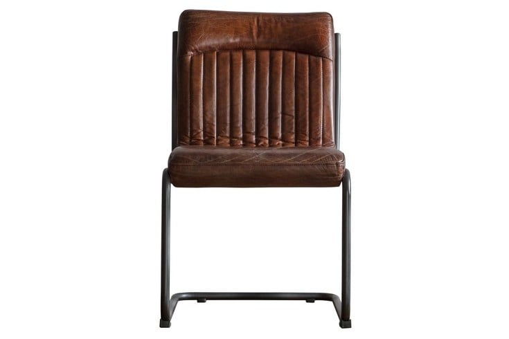 CAPRI LEATHER CHAIR IN BROWN 520 X 660 X 880MM (489956) - RRP £649