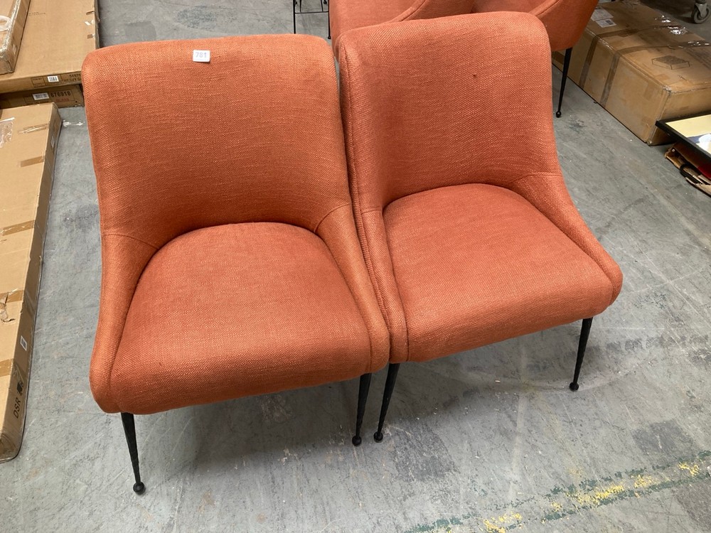 ELLIOT ARMLESS DINING CHAIR IN ORANGE - RRP £328