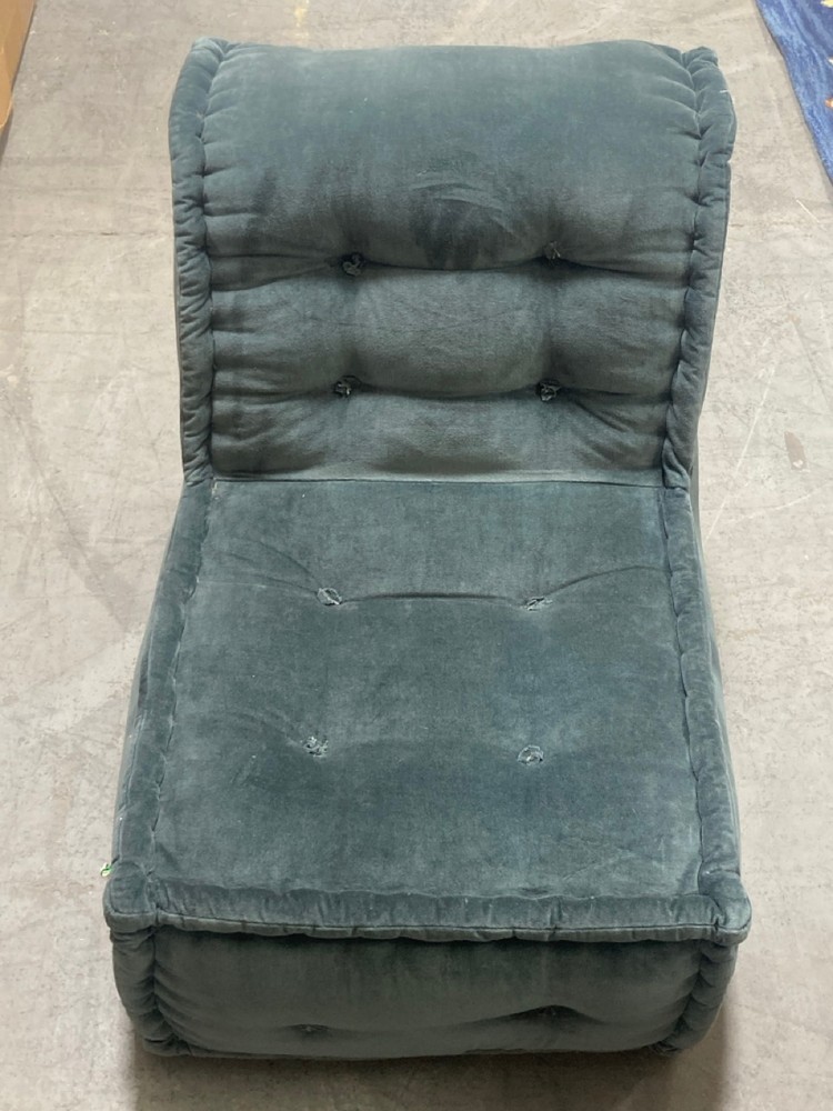 REEMA VELVET FLOOR CUSHION CHAIR IN GREY