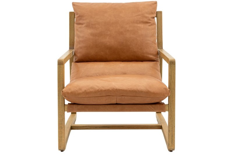 BURELA LOUNGE CHAIR IN VINTAGE BROWN LEATHER