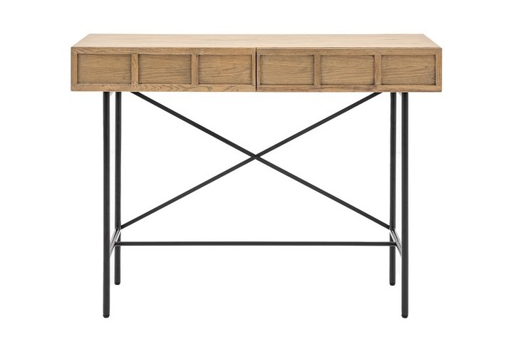 PANNELLED 2 DRAWER CONSOLE TABLE - SIZE (w)1100mm x (d)350mm x (h)1100mm