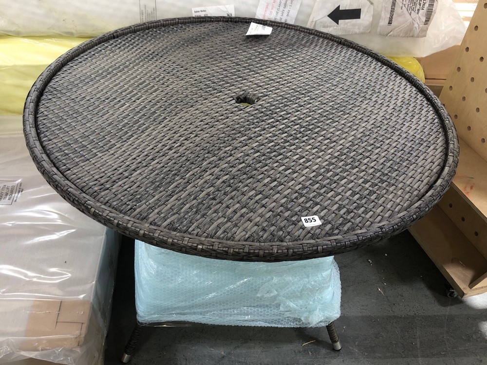 RATTAN GARDEN ROUND TABLE - DARK GREY -