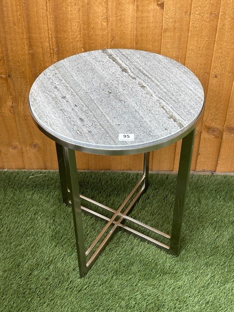 2 X NECTON SIDE TABLE IN SILVER - SIZE 460 X 460 X 560 MM - SKU: 392122 - RRP £598