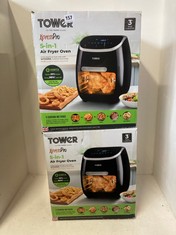 2 X TOWER 11L 5-IN-1 DIGITAL AIR FRYER OVEN WITH ROTISSERIE - BLACK - RRP Â£120 / EACH