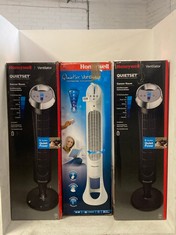 3 X HONEYWELL QUIETSET OSCILLATING TOWER FAN