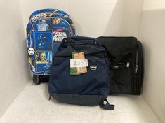 3 X ASSORTED TRAVEL ITEMS TO INCLUDE SAMSONITE LAPTOP BACKPACK - SMALL - NAVY BLUE