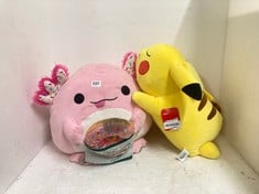 SNACKLES SERIES 2 AXOLOTL WITH KRISPY KREME DONUT SOFT PLUSH TO INCLUDE POKEMON PIKACHU SOFT PLUSH TOY