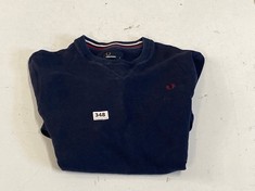 FRED PERRY MEN'S CREW NECK SWEATSHIRT IN NAVY SIZE M