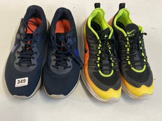 NIKE AIR MAX MEN'S TRAINERS IN BLACK/ORANGE-NEON GREEN UK 10 TO INCLUDE NIKE MEN'S RUNNING SHOES IN NAVY UK 10