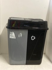 2 X 100L ZERO WASTE BINS WITH 2 COMPARTMENTS - BLACK/METALLIC