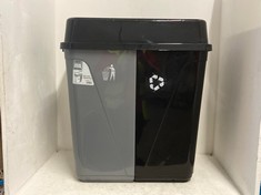 2 X 100L ZERO WASTE BINS WITH 2 COMPARTMENTS - BLACK/METALLIC