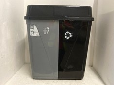 2 X 100L ZERO WASTE BINS WITH 2 COMPARTMENTS - BLACK/METALLIC