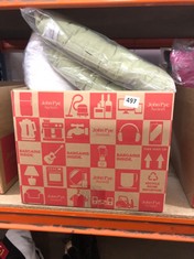 BOX OF ASSORTED CUSHIONS TO INCLUDE JOHN LEWIS ANYDAY PLAIN SEATPAD WILLOW - SAGE - SIZE 43 X 43CM