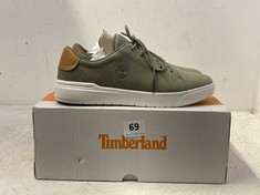 TIMBERLAND JUNIOR SENECA BAY OXFORD TRAINERS - DARK GREEN NUBUCK - UK 6.5